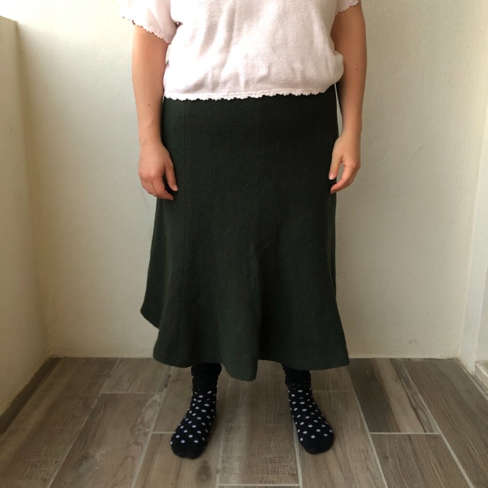 NWOT Lauren Ralph Lauren Wool Long Green Skirt Size 8